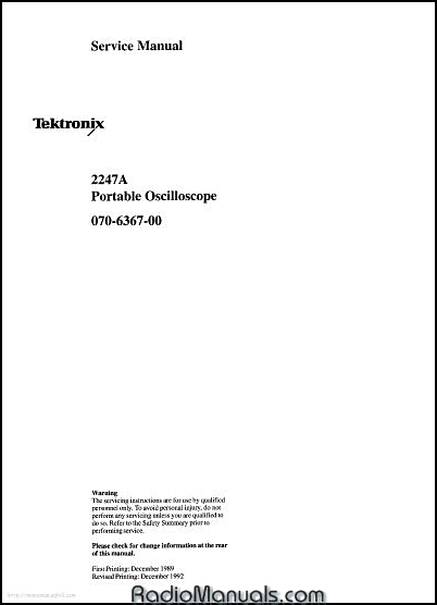 Tektronix 2247A Service Manual
